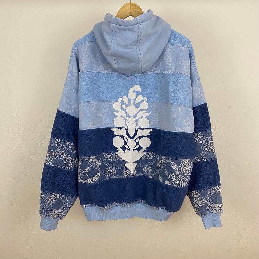 FP Movement - Free People Final Call Bandana Logo Hoodie - Blue Indigo Combo - S